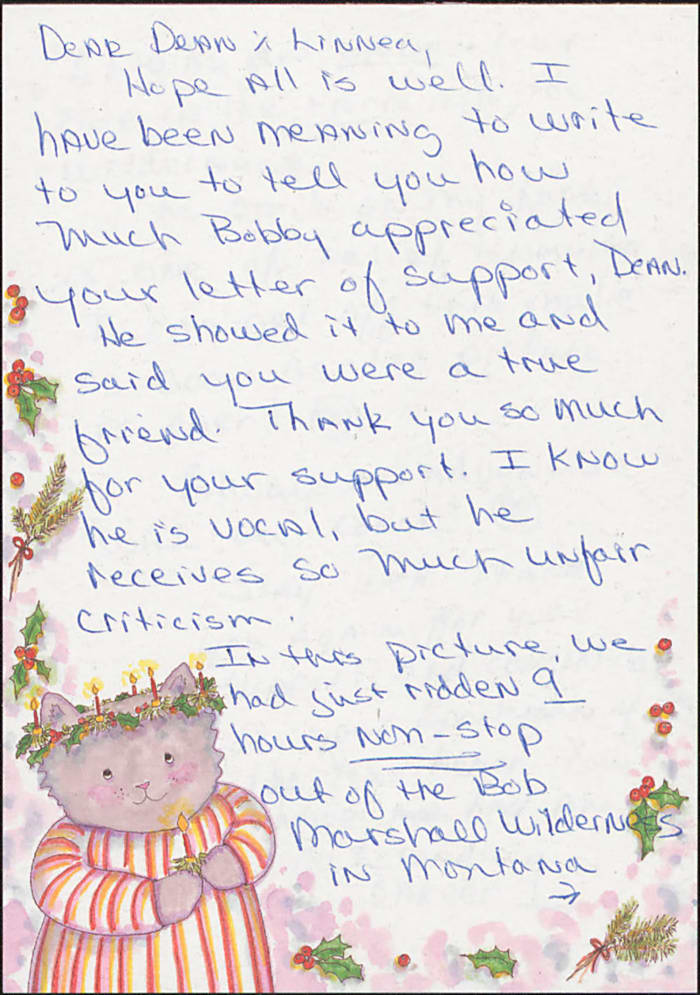 Holiday cards were part of the Knight-Smith lovefest, including this one from Bobby and Karen.
